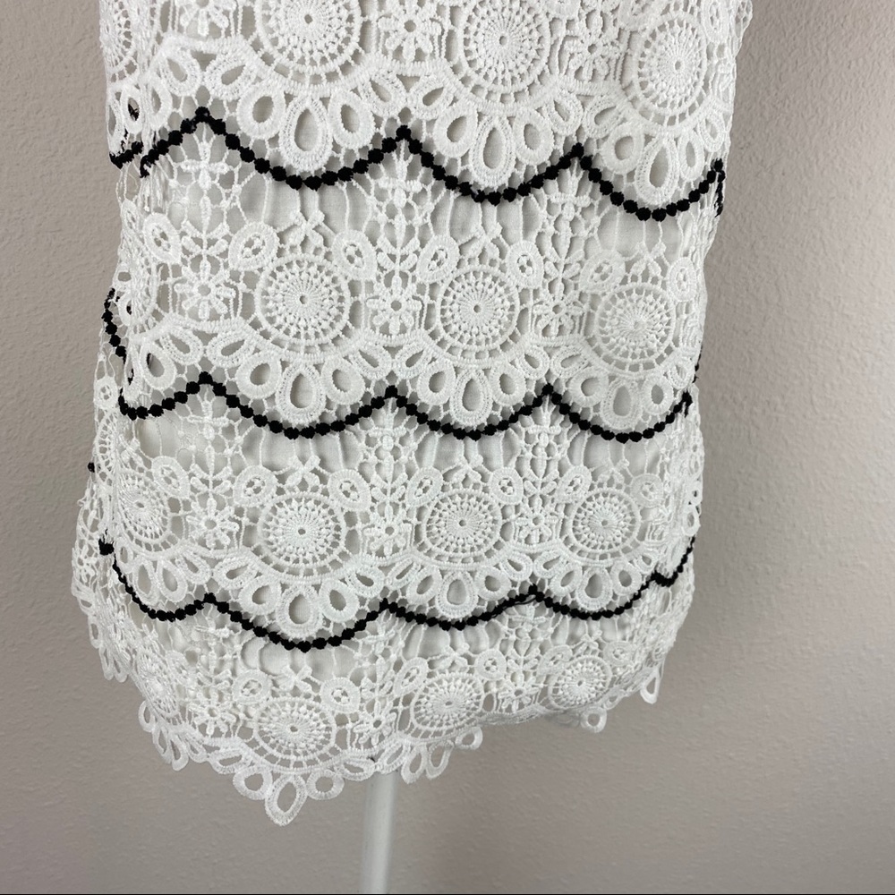 FYLO white black crochet tank top medium - Picture 3 of 8